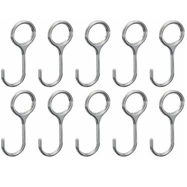 Imagem de Kit 10 Ganchos Para Suporte Utensílios De Cozinha Cromado UN - Unidas 