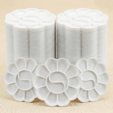 Imagem de 50 Godês Misturador De Cor Formato Flor Plástico Lavável Acessório Açõ