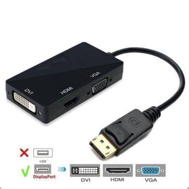 Imagem de Cabo Adaptador Conversor 3 em 1 DisplayPort para HDMI/DVI/VGA - FLY