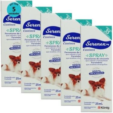 Imagem de Serenex Spray 25ml Para Cães Kit Com 5 unidades - Konig