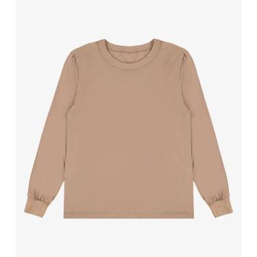 Imagem de Camiseta Manga Longa Básica Rovitex Kids Marrom, 14, Marrom