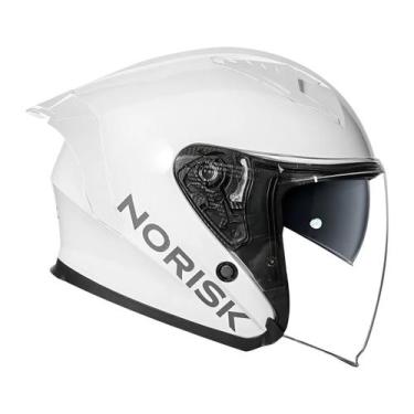 Imagem de Capacete Moto Aberto Norisk Downtown II 2 Monocolor, Branco Brilhante
