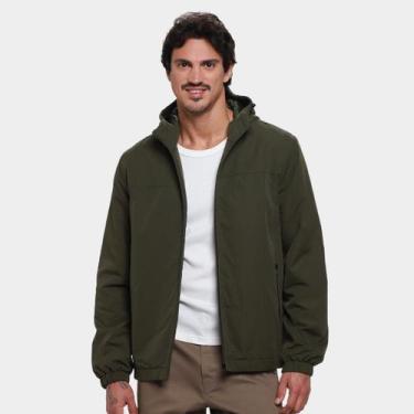 Imagem de Jaqueta Com Capuz Broken Rules Sarja Masculina, Verde escuro, G