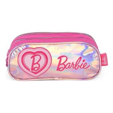Imagem de Estojo Escolar Infantil Triplo Luxcel Barbie Cor: Pink, Pink