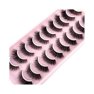 Imagem de Cílios Postiços Naturais 3D Curly Faux Mink Feitos À Mão, 10 Pares, Si