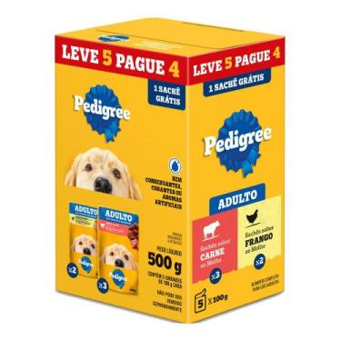 Imagem de Ração Úmida para Cachorro Pedigree Sabor Frango ao Molho 100g cada Lev