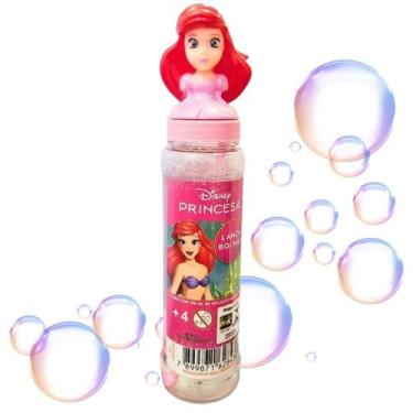 Imagem de Brinquedo Lança Bolhas de Sabão Ariel 198ml Princesa Toyng, Rosa, Lanç