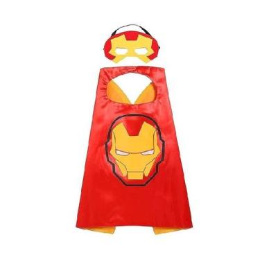 Imagem de Fantasia Infantil Menino Criança Super Heróis Capa + Máscara - Topmixs