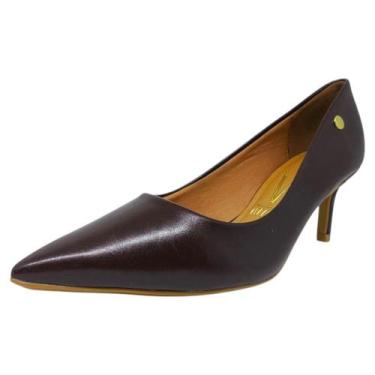 Imagem de Scarpin Feminino Bico Fino Salto Baixo Formal Charme Vizzano, Cacau, 3