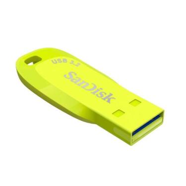 Imagem de Pen Drive 64GB SanDisk Ultra Shift, USB 3.2, Amarelo Fluorescente - SD