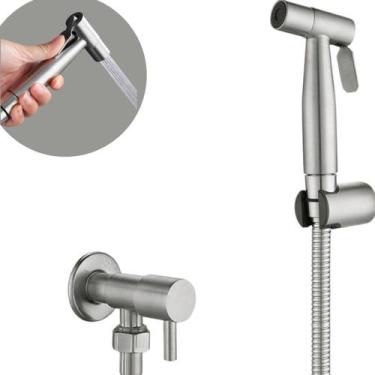 Imagem de Ducha Higiênica 1/4 Volta Luxo Gatilho Mangueira De Aço Inoxidável 304