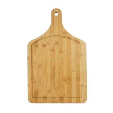 Imagem de Tábua de Churrasco BAM2826 Retangular 38x20cm Bambu com Cabo e Sulcos para Cozinha Natural Euro Home