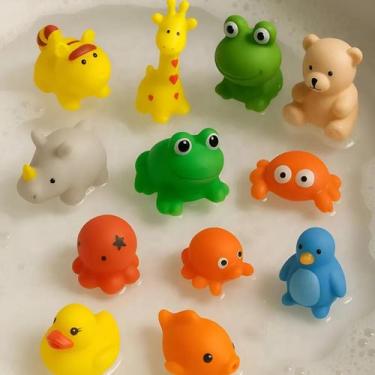 Imagem de Kit 05 Brinquedos Bichinhos Para Banho Em Vinil Macio Bebê Esguicham Á