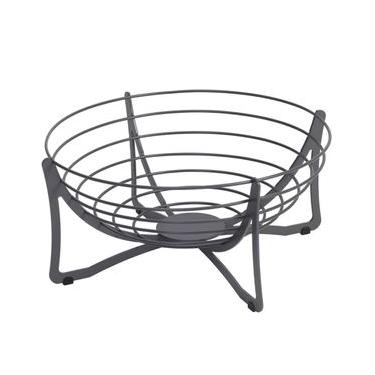 Imagem de Cesta de Frutas Fruteira Redonda de Mesa Cinza 34,5cm Masutti Aramada Carbono