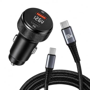 Imagem de Carregador Veicular Turbo 60W 2 USB-C PD USB-A Quick Charge