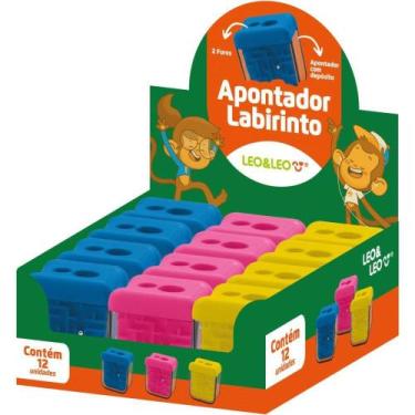Imagem de Apontador com Deposito 2 Furos Labirinto BIG/PADRAO 3CORES DP.C/12 - L