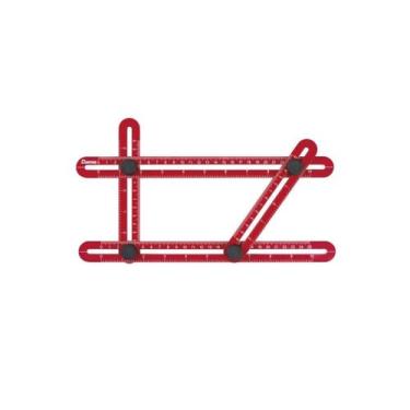 Imagem de Gabarito Angular Plástico Multifunção Vermelho e Preto - Cortag