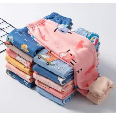 Imagem de Calça Moletom Forrado Infantil ( 3 ao 9 ano) Quentinho Para Menina e M