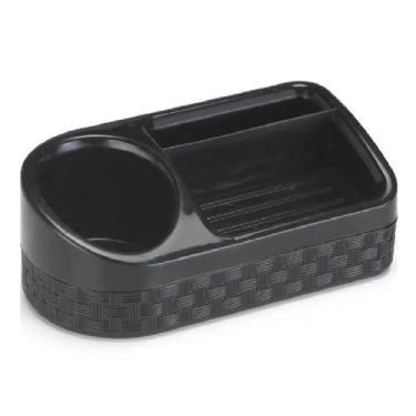 Imagem de Porta Detergente Sabão Esponja Rattan p/ Pia Cozinha PRETO - Nitron