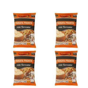 Imagem de Kit 4 Farofa de Mandioca Temperada Com Torresmo 250g Saborosa - Temper