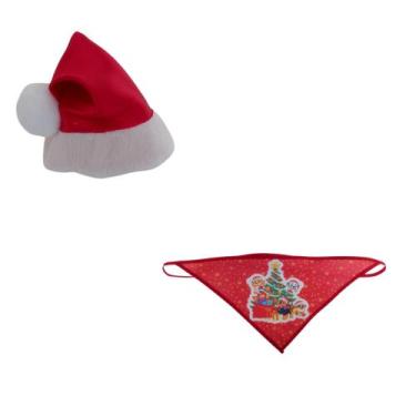 Imagem de Fantasia Pet Natal Gorro Bandana Cachorro Gatos - DU, G