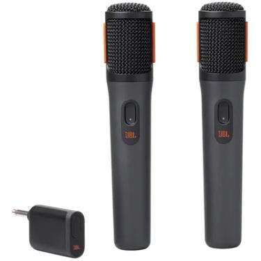 Imagem de Microfone Sem Fio Jbl Partybox, Padrão Cardioide, 2.4ghz, Até 20h Bateria, 2 Unidades, Preto - Jblpbwirelessmic