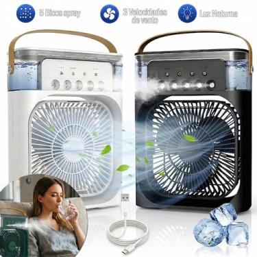 Imagem de Mini Ventilador Portátil Climatizador Ar Condicionado De Mesa Suporte 