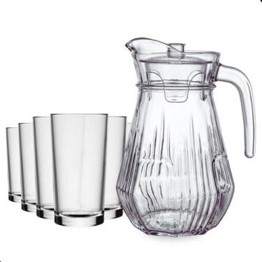 Imagem de Conjunto De Jarra 1.3L E Copos 225ml Em Vidro 5 Peças - Importado