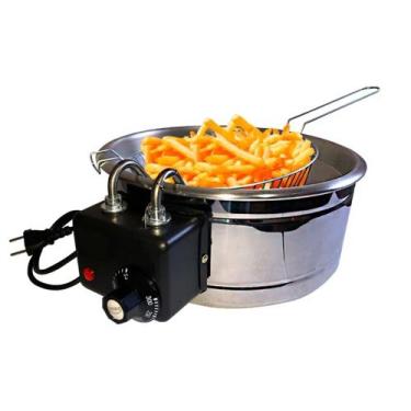 Imagem de Fritadeira Elétrica Industrial Tacho Redondo 5L Anti-Chamas - Global, 