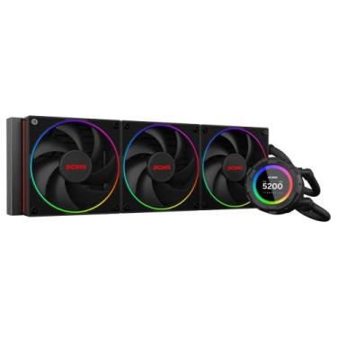 Imagem de Water Cooler PCYES Vision 360MM BLACK Vulcan - Tela LCD 2,1 - VS360BV