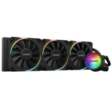 Imagem de Water Cooler PCYES Sangue Frio 3 ARGB BLACK Vulcan 360MM - TDP 350W - 