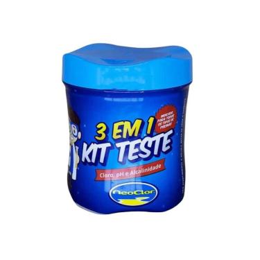 Imagem de Kit Teste para Piscina 3 em 1 Cloro + Ph + Alcalinidade com Escala de Fácil Visualização Branco Neoclor