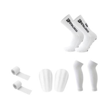 Imagem de Conjunto De Meias Antiderrapantes Para Futebol, Basquete Com Protetore