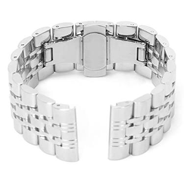 Imagem de Pulseiras de relógio masculinas, pulseira de relógio de aço inoxidável, longa vida útil, aparência requintada, conveniente para usar em casa (23 mm)