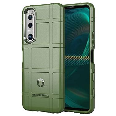 Imagem de Capas de telefone Capa de silicone à prova de choque à prova de choque de silicone Sony Xperia 5. Iii, Tampa do protetor com forro fosco Capa protetora da capa (Color : Army Green)