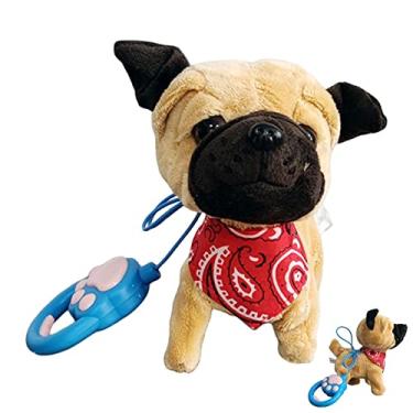 Imagem de estimação interativo eletrônico – Brinquedo interativo eletrônico pelúcia – cachorro robô brinquedo pelúcia com guia controle remoto eletrônico para cachorro estimação brinquedos interativos para cães para crianças Xuany