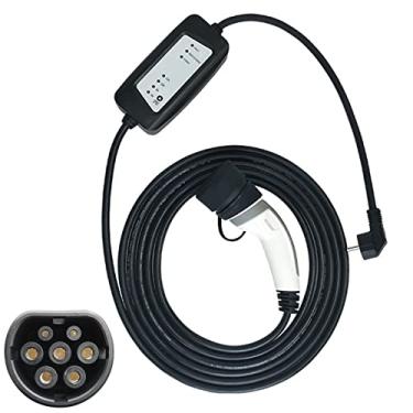 Imagem de Carregador portátil EV nível 2 – Carregador inteligente de até 16 A, funciona com saídas de 120 V ou 240 V, cabo de carregamento de 5 m, cabo de carregamento de 5 m, EVs mais rápido ICE 61851-1, branco, 5 m