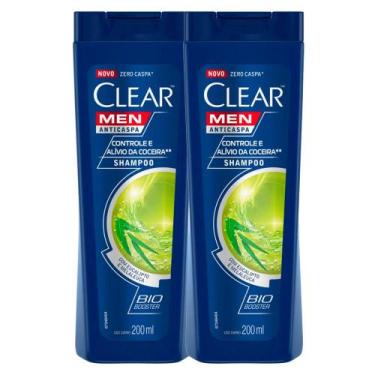 Imagem de Shampoo Clear Men Controle E Alívio Da Coceira 200ml  Kit Com Duas Uni