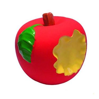 Imagem de WANT CHEW Brinquedos mastigáveis de látex para cães com barulho, maçã 8 cm