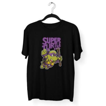 Imagem de Camiseta Básica Em Algodão Estampa  Super Tartaruga Tsm Unisex