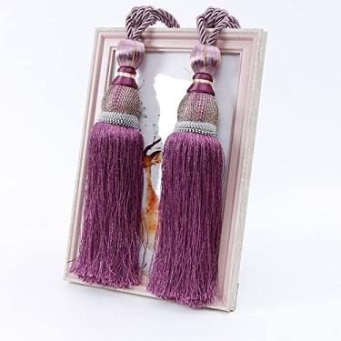 Imagem de Cordões de cortina simples borla de cortina pendurada bola de ligação de corda acessórios de alça de cortina espiga de suspensão, T13,4 pcs