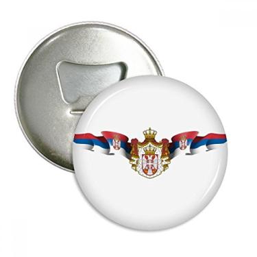 Imagem de Emblema nacional da Sérvia abridor de garrafas com ímã de geladeira e emblema multifuncional