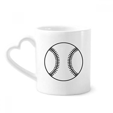 Imagem de Caneca com estampa de desenho de linha esportiva de beisebol caneca de café cerâmica copo de coração de vidro