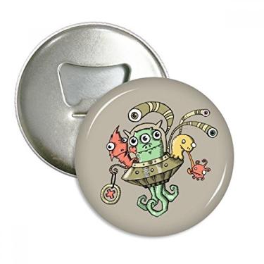 Imagem de Emblema multifuncional com ímã de geladeira e monstro do universo e alienígena