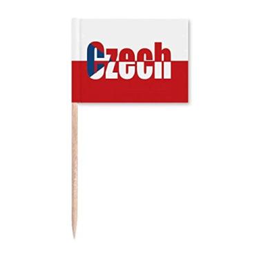 Imagem de Bandeira do país tcheco nome art déco presente moda palito bandeiras marcadoras decoração de festa