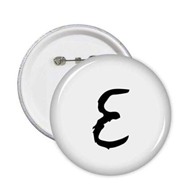 Imagem de Alfabeto grego Epsilon preto silhueta alfinetes crachá botão decoração acessório 5 peças