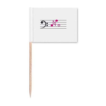 Imagem de Símbolo musical oposto sem pauta bandeiras de palito de dente marcador decoração de festa