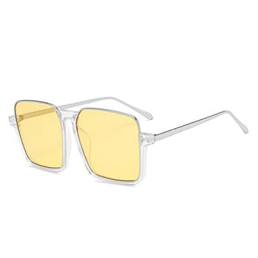 Imagem de Óculos de sol quadrados de luxo femininos masculinos moda grandes siameses óculos de sol femininos de armação grande uma peça óculos de proteção UV400,4, tamanho único