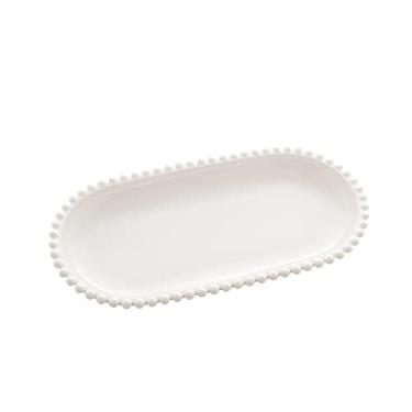 Imagem de TRAVESSA PORCELANA OVAL BEADS BRANCO 25x13x3cm