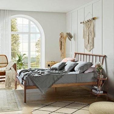 Imagem de Conjunto Cama Queen e 1 Mesa de Cabeceira em Aço Begônia Cabecasa Madeiramadeira Cobre